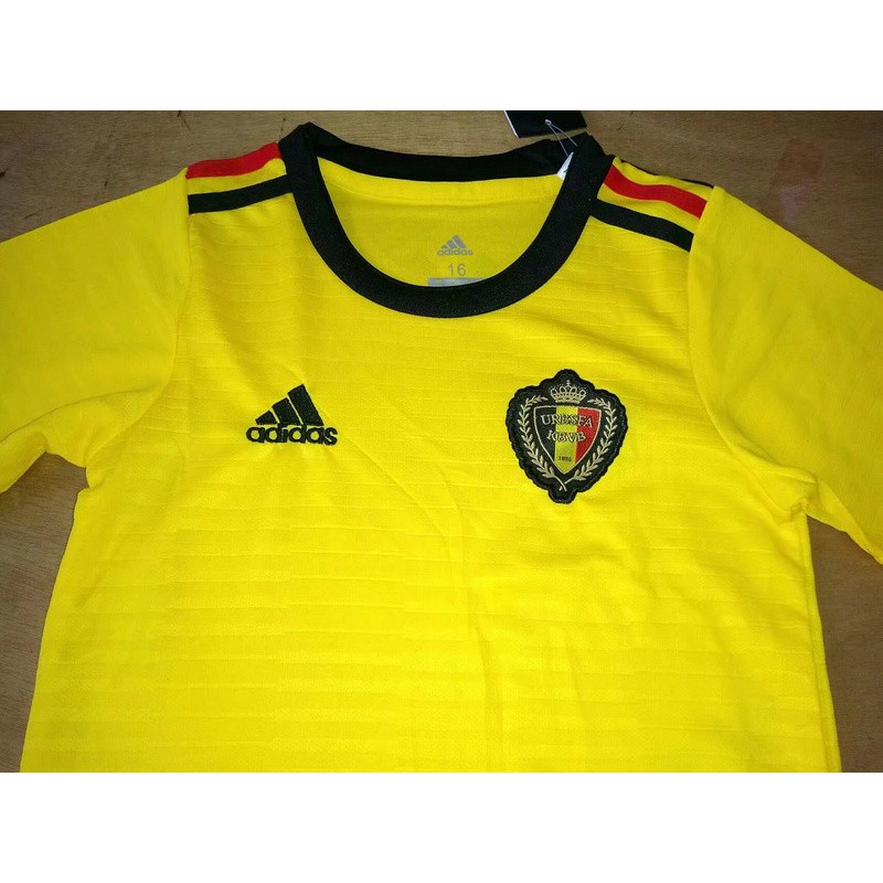 Belgium World Cup Kit,World Cup Belgium Jersey,Belgium away yellow kids kit 2018