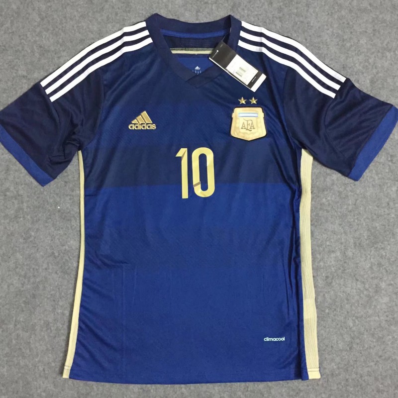 Adidas Messi Argentina 2014 World Cup Final Away Soccer Jersey Shirt L SKU#G75187